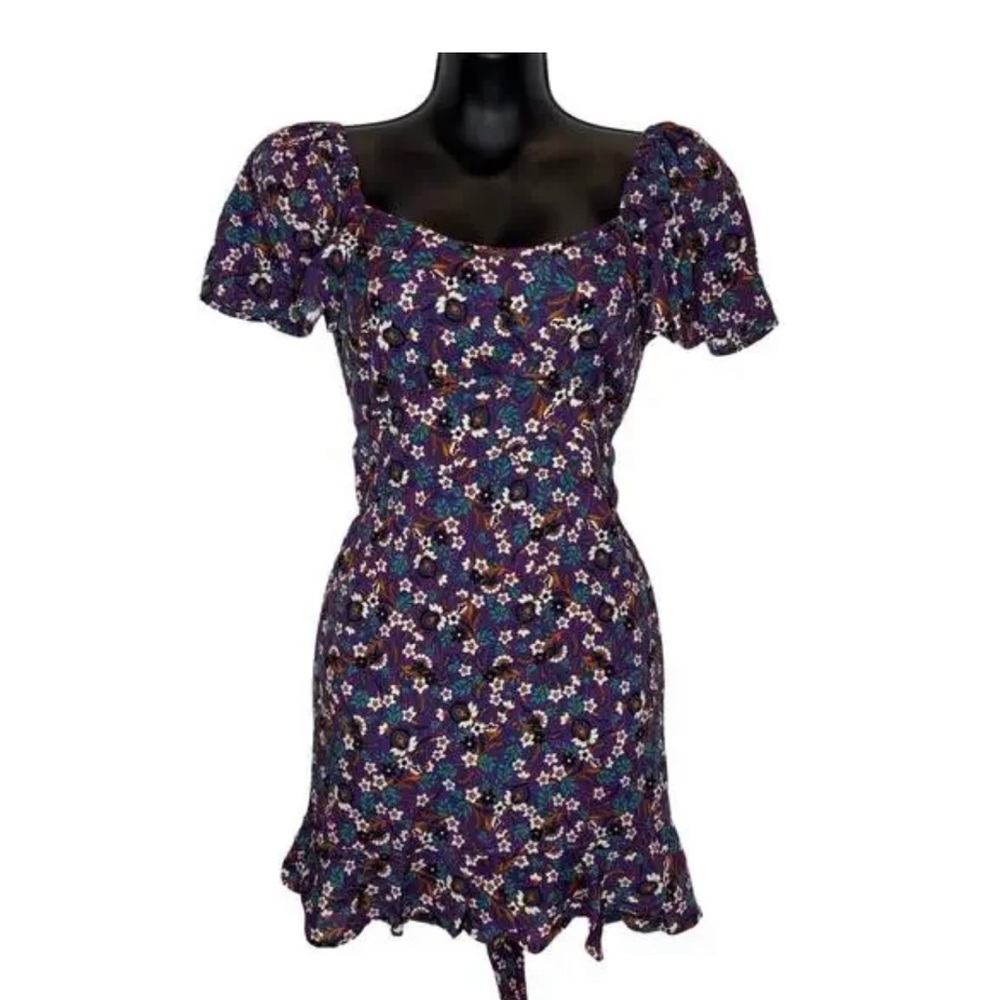 Band of the free Caroline Purple floral crossover mini dress size small